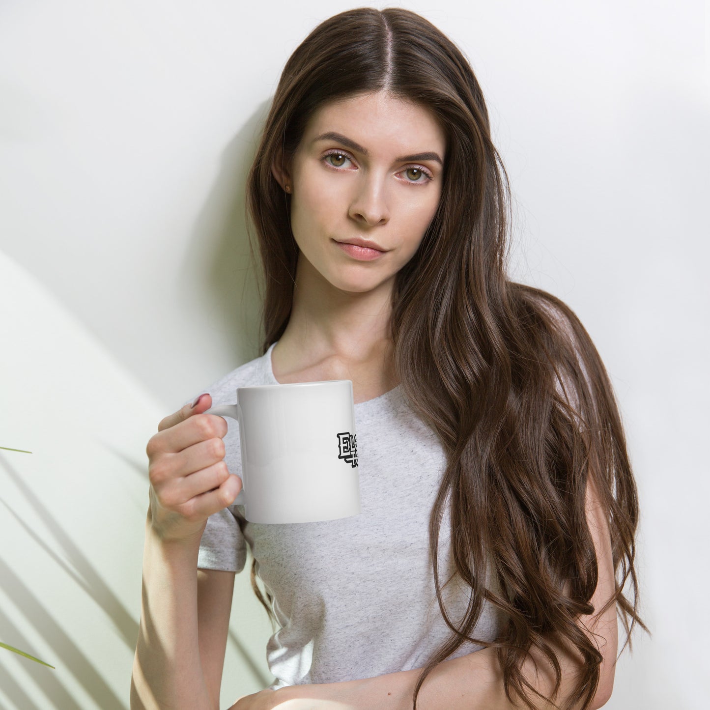 Electric Temple White glossy logo mug